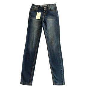 Wallflower Jeans Womens Juniors 1 Flirty Curvy High Rise Skinny Blue $44 MSRP